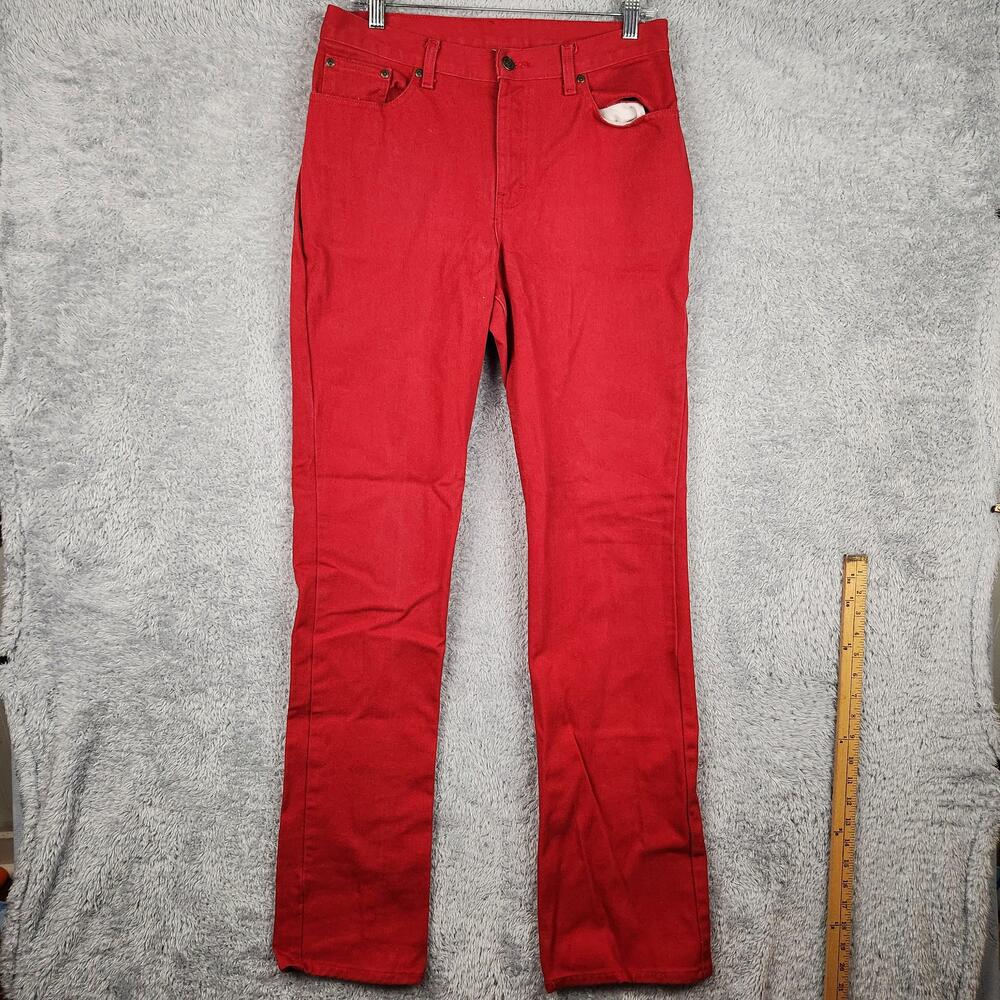 Vintage Newport News Jeans Womens 8T Tall Red High Rise Straight Classic 90s
